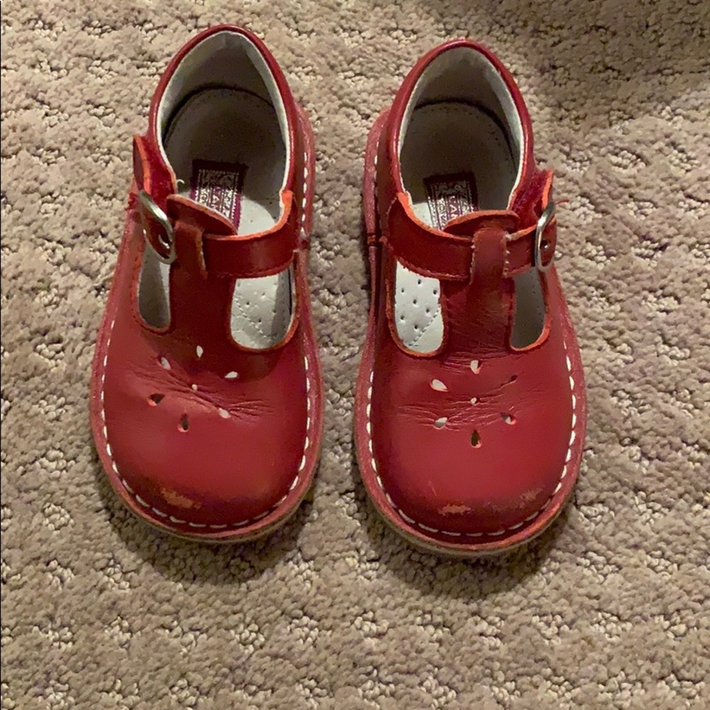 Toddlers Red Mary Jane Velcro closure shoes